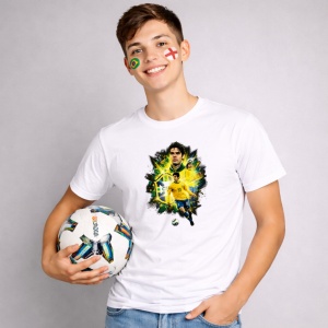 Tricou Ronaldo Nazario Brazil World Cup Fifa 2026, din bumbac 100%, tricou alb, Copii | Dama | Barbat - Img 3