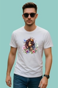 Tricou royal crown girl roses tattoo art, fata cu coroana regala si tatuaj trandafiri, Copii | Dama | Barbat - Img 2