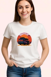 Tricou Rulota hippie cu flori si camp de floarea soarelui Copii | Dama | Barbat - Img 3