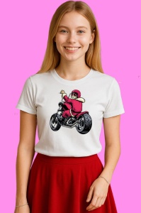 Tricou Santa Motorcycle Ride, din bumbac 100% Copii | Dama | Barbat - Img 3