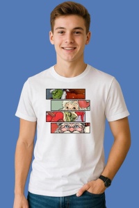 Tricou Santa Vs Grinch Split Face, din bumbac 100%, tricou alb, Copii | Dama | Barbat