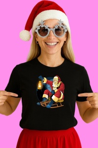 Tricou Santa With Lantern, din bumbac 100% Copii | Dama | Barbat