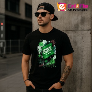 Tricou Saudi Arabia Steag Splash Art, Copii | Dama | Barbat, culoare negru - Img 7