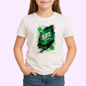 Tricou Saudi Arabia Steag Splash Art, Copii | Dama | Barbat - Img 3