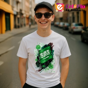 Tricou Saudi Arabia Steag Splash Art, Copii | Dama | Barbat - Img 7