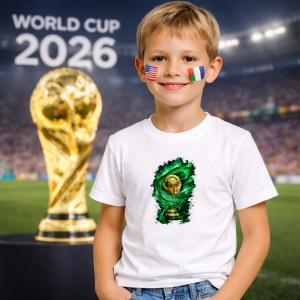 Tricou Saudi World Cup Fifa 2026, din bumbac 100%, tricou alb, Copii | Dama | Barbat - Img 5