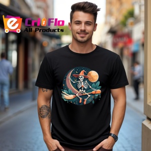 Tricou Schelet cu saxofon si palarie fundal alb Copii | Dama | Barbat, culoare negru - Img 6
