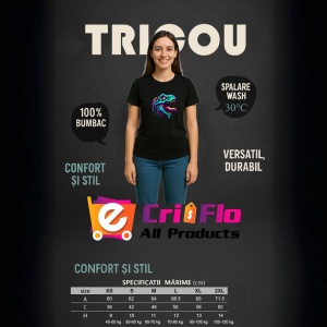 Tricou Schelet dinozaur cu contur albastru neon Copii | Dama | Barbat, culoare negru - Img 9
