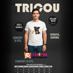 Tricou Schnauzer Miniatural negru si pisica portocalie legatura stransa Copii | Dama | Barbat Barbat - Img 10