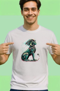 Tricou Sfinx egiptean digital cu decor abstract Copii | Dama | Barbat - Img 2