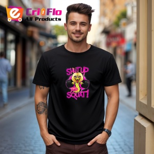 Tricou Shut Up And Squat Roz Haltere, Copii | Dama | Barbat, culoare negru - Img 5
