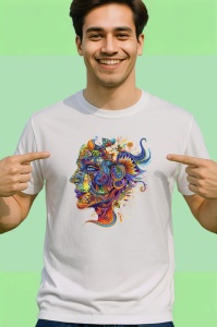 Tricou Silueata barbateasca in stil psihedelic intens Copii | Dama | Barbat - Img 2