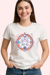 Tricou Simbol Spiritual Roz Violet Geometric, Copii | Dama | Barbat - Img 4