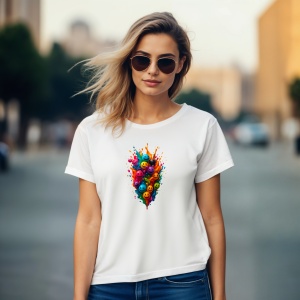 Tricou Simley Emojy tip bilute colorate - Copii | Dama | Barbat - Img 13