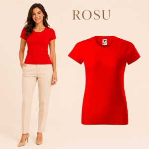 Tricou simplu damă, clasic lejer basic pentru femei | 44 de culori disponibile XS - 2XL - Img 15