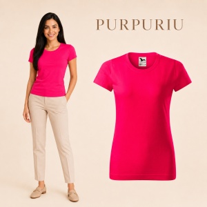 Tricou simplu damă, clasic lejer basic pentru femei | 44 de culori disponibile XS - 2XL - Img 35