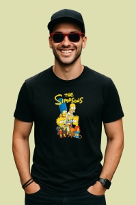 Tricou Simpson familia galbena din springfield in aventuri zilnice, Copii | Dama | Barbat , tricou negru - Img 3