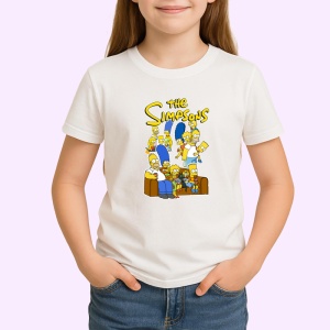 Tricou simpson familia mare adunata pe canapea in scena comica animata, Copii | Dama | Barbat - Img 3