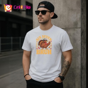 Tricou SIX SEVEN 67 Curcan Retro Bruh, din bumbac 100%, tricou alb, Copii | Dama | Barbat - Img 3