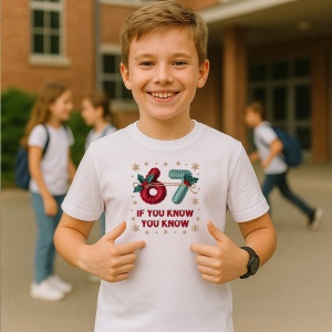 Tricou SIX SEVEN 67 Daca Stii Stii Craciun, din bumbac 100%, tricou alb, Copii | Dama | Barbat