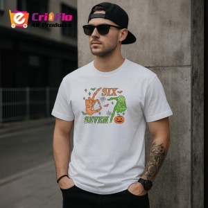 Tricou SIX SEVEN 67 Halloween Mana Dovleac, din bumbac 100%, tricou alb, Copii | Dama | Barbat - Img 3