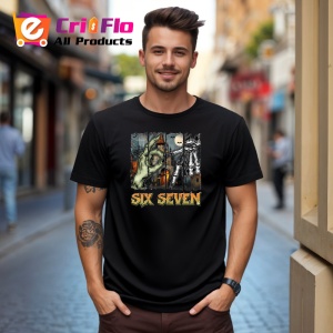 Tricou SIX SEVEN 67 Horror Mana Schelet, din bumbac 100%, tricou negru, Copii | Dama | Barbat - Img 3