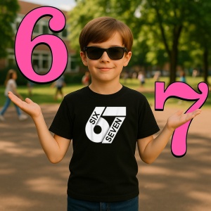 Tricou SIX SEVEN 67 Logo Elegant Alb, din bumbac 100%, tricou negru, Copii | Dama | Barbat - Img 2