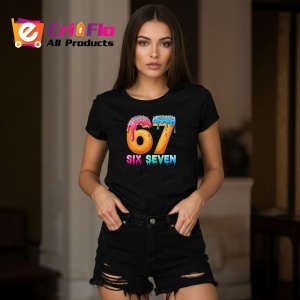 Tricou SIX SEVEN 67 Waffle Colorat, din bumbac 100%, tricou negru, Copii | Dama | Barbat - Img 3