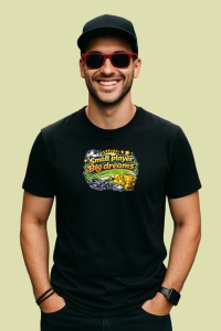 Tricou Small Player Big Dreams Trofeu Fotbal V1, din bumbac 100%, tricou negru Copii | Dama | Barbat - Img 2