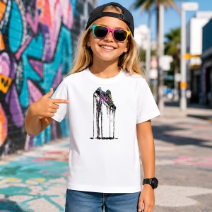 Tricou Sneaker Abstract Negru Auriu Drip Urban Liquid Art, din bumbac 100% Copii | Dama | Barbat - Img 4