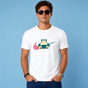 Tricou Snorlax Sleeping Chill Logo Urban Pokemon Aesthetic, din bumbac 100% Copii | Dama | Barbat - Img 2
