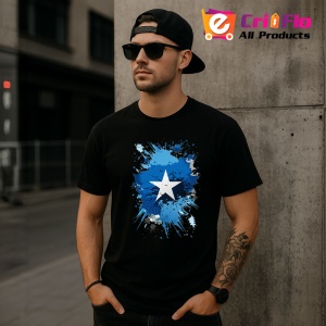 Tricou Somalia Steag Splash Art, Copii | Dama | Barbat, culoare negru - Img 6