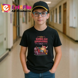 Tricou Somnul este superputerea mea, Copii | Dama | Barbat , tricou negru - Img 6