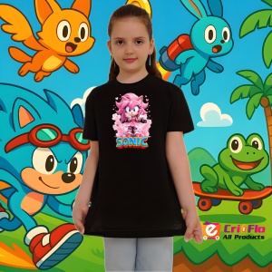 Tricou Sonic Amy - Gingasie Magica Copii | Dama | Barbat - Img 4