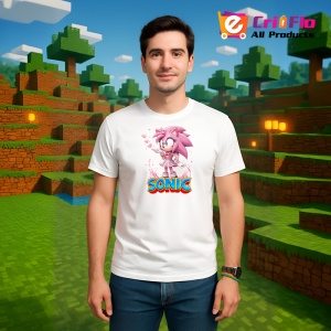 Tricou Sonic Amy - Zambet Roz Copii | Dama | Barbat - Img 2