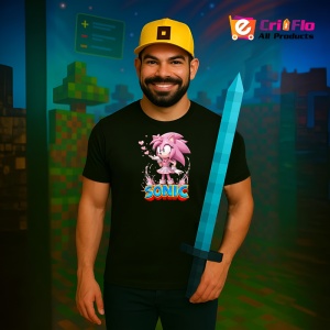 Tricou Sonic Amy - Zambet Roz Copii | Dama | Barbat - Img 2
