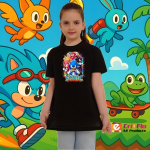 Tricou Sonic Echipa Tricou Sonic - Uniti in Lupta Copii | Dama | Barbat - Img 4
