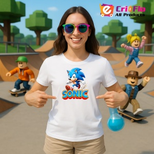 Tricou Sonic - Saltul Fulger Copii | Dama | Barbat - Img 3