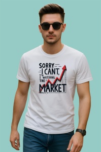Tricou sorry cant im watching the market, scuze urmaresc piata, Copii | Dama | Barbat - Img 2