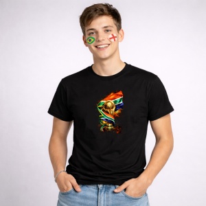 Tricou South Africa World Cup Fifa 2026, din bumbac 100%, tricou negru, Copii | Dama | Barbat - Img 2