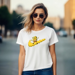 Tricou Sponge Bob Happy Ner Tricou Alb - Copii | Dama | Barbat