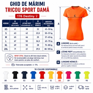 Tricou sport damă Malfini Destiny 176, extra dry, slim fit, 95% micro poliester, XS–2XL, 10 culori - Img 3