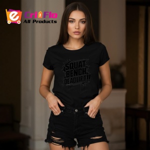 Tricou Squat Bench Deadlift Text Simplu, Copii | Dama | Barbat, culoare negru