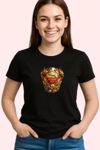 Tricou Stema As Roma Fotbal Lupoaica Italia, din bumbac 100%, tricou negru Copii | Dama | Barbat