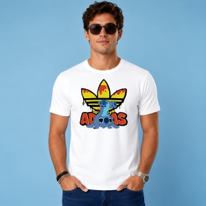 Tricou Stitch Albastru Logo Topit Galben Rosu Urban Street Design, din bumbac 100% Copii | Dama | Barbat - Img 2