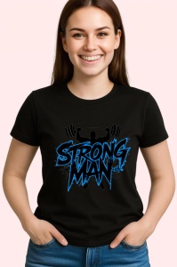 Tricou Strong Man Haltere Muschi, Copii | Dama | Barbat, culoare negru - Img 3