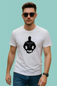 Tricou Strong Silueta Neagra Muschi, Copii | Dama | Barbat - Img 2
