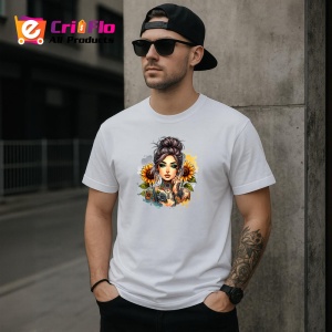 Tricou strong woman rose explosion art, femeie puternica cu explozie de trandafiri, Copii | Dama | Barbat - Img 4