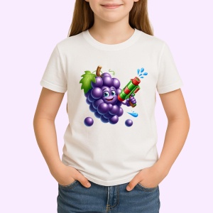 Tricou Strugure amuzant de vara cu pistol de apa, Fructe, Copii | Dama
