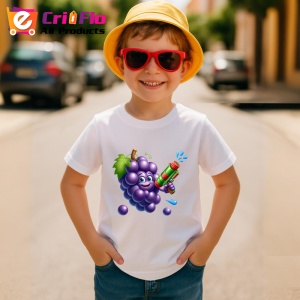 Tricou Strugure amuzant de vara cu pistol de apa, Fructe, Copii | Dama - Img 3
